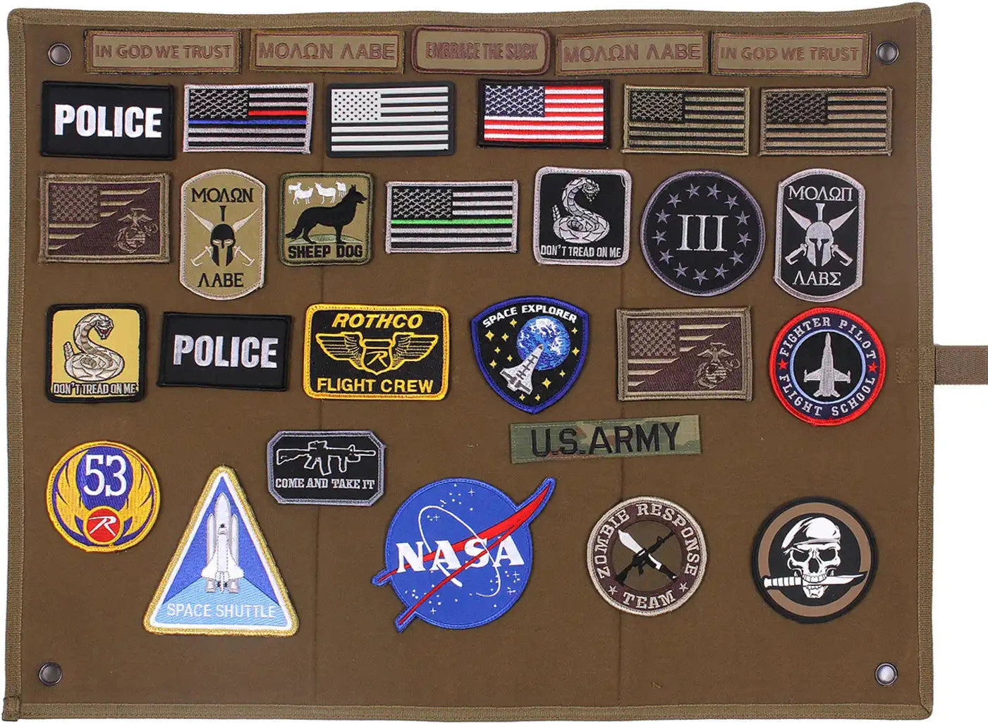 Rothco Hanging Roll Up Morale Patch Board Coyote Brown