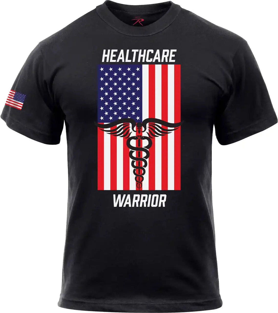 Rothco Healthcare Warrior us Flag T-shirt - Black - l