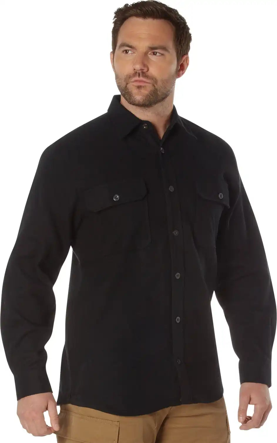 Rothco Heavy Weight Solid Flannel Shirt Black / s