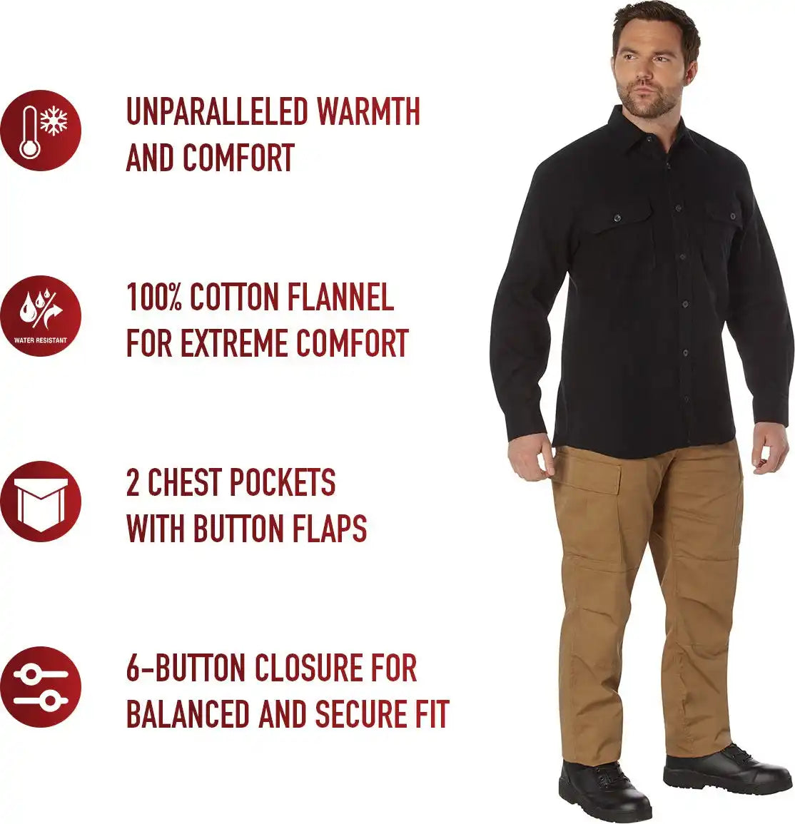 Rothco Heavy Weight Solid Flannel Shirt