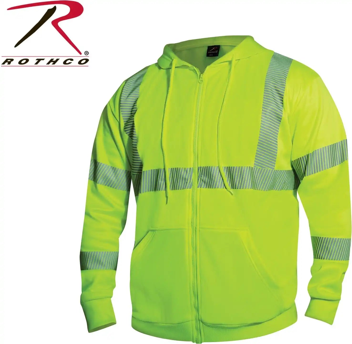 Rothco Hi Vis Performance Zipper Sweatshirt Safety Green