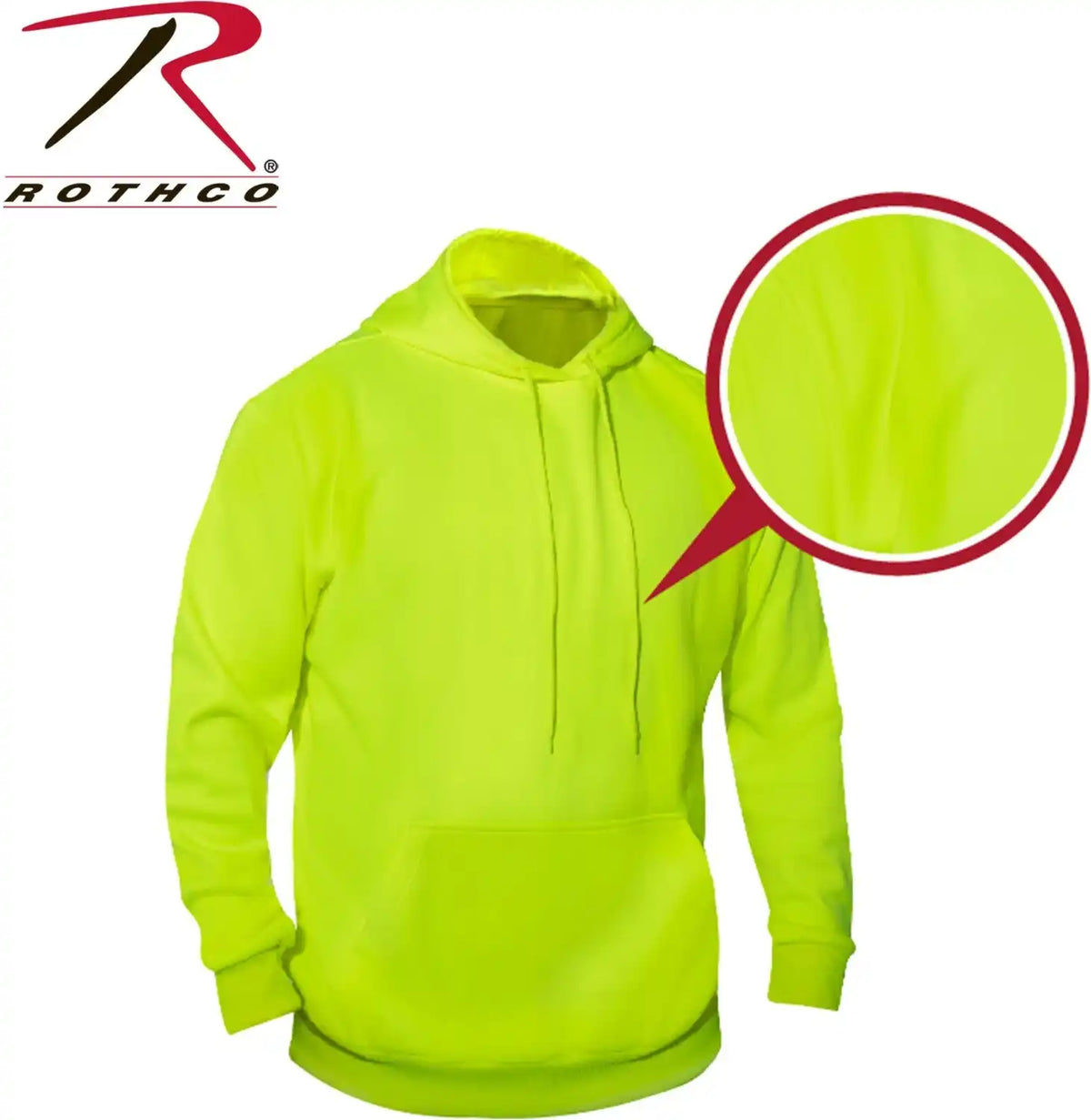Rothco High Vis Performance Hooded Sweatshirt Safety Green