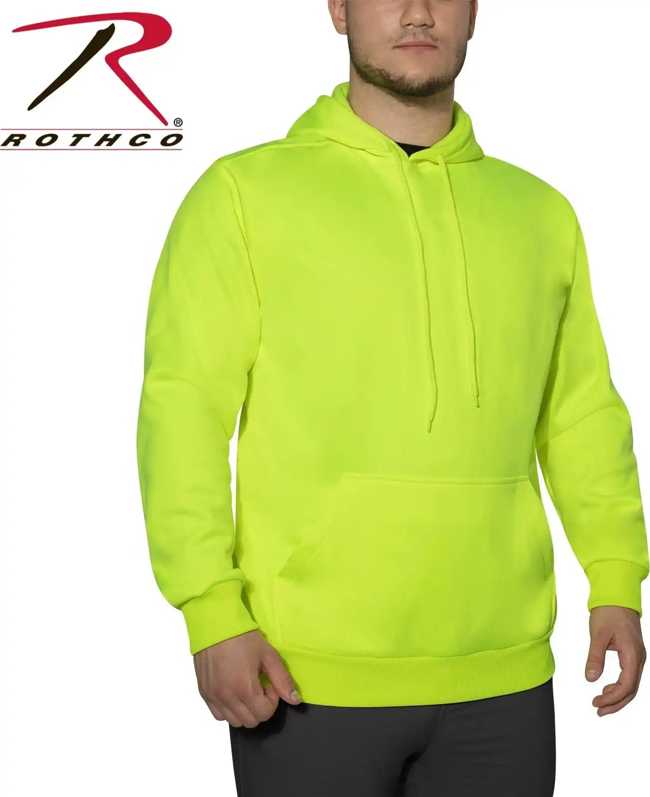 Rothco High Vis Performance Hooded Sweatshirt Safety Green