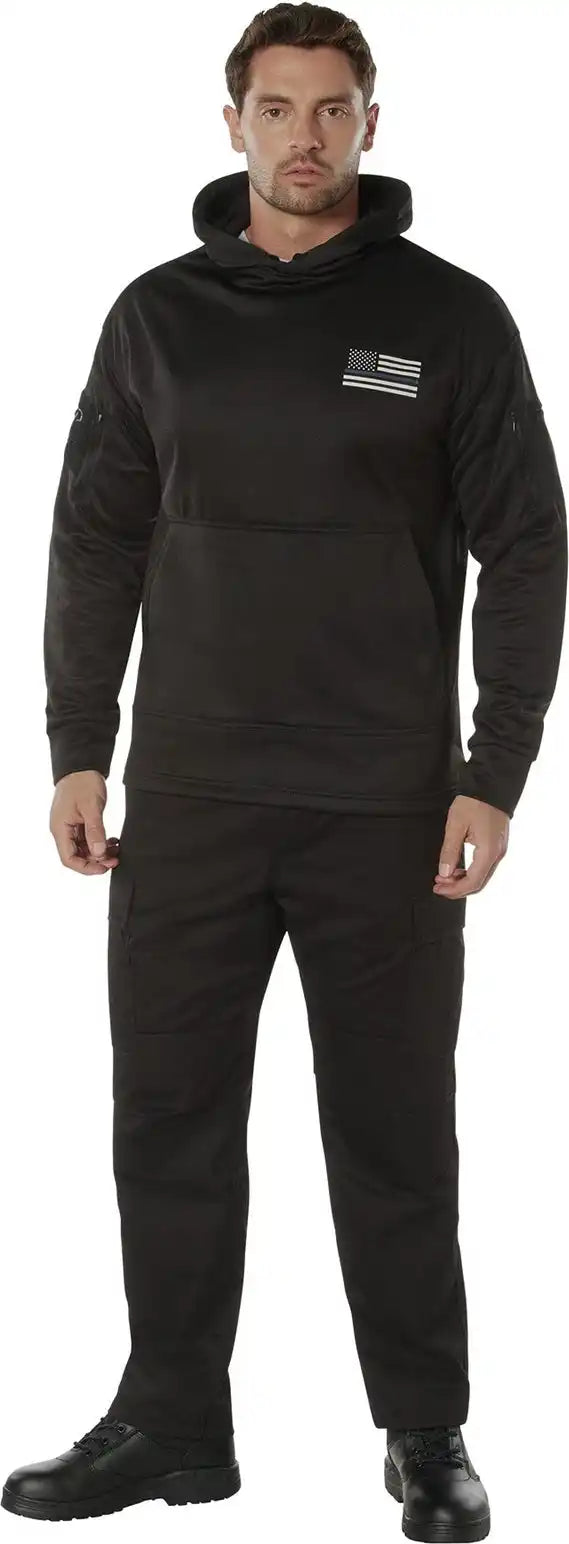 Rothco Honor and Respect Thin Blue Line Concealed Carry Hoodie Black