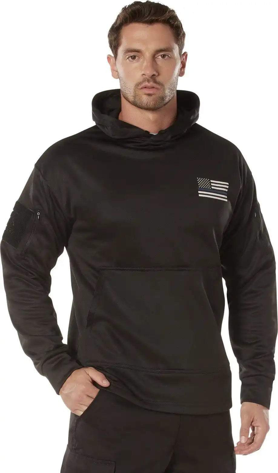 Rothco Honor and Respect Thin Blue Line Concealed Carry Hoodie Black / s