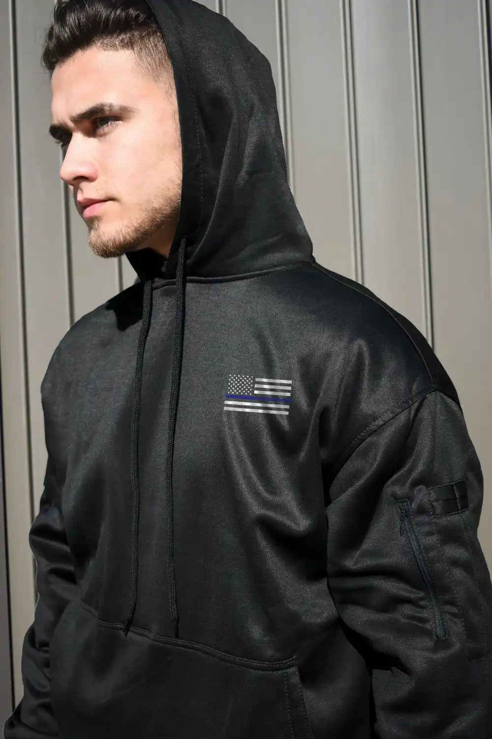 Rothco Honor and Respect Thin Blue Line Concealed Carry Hoodie Black