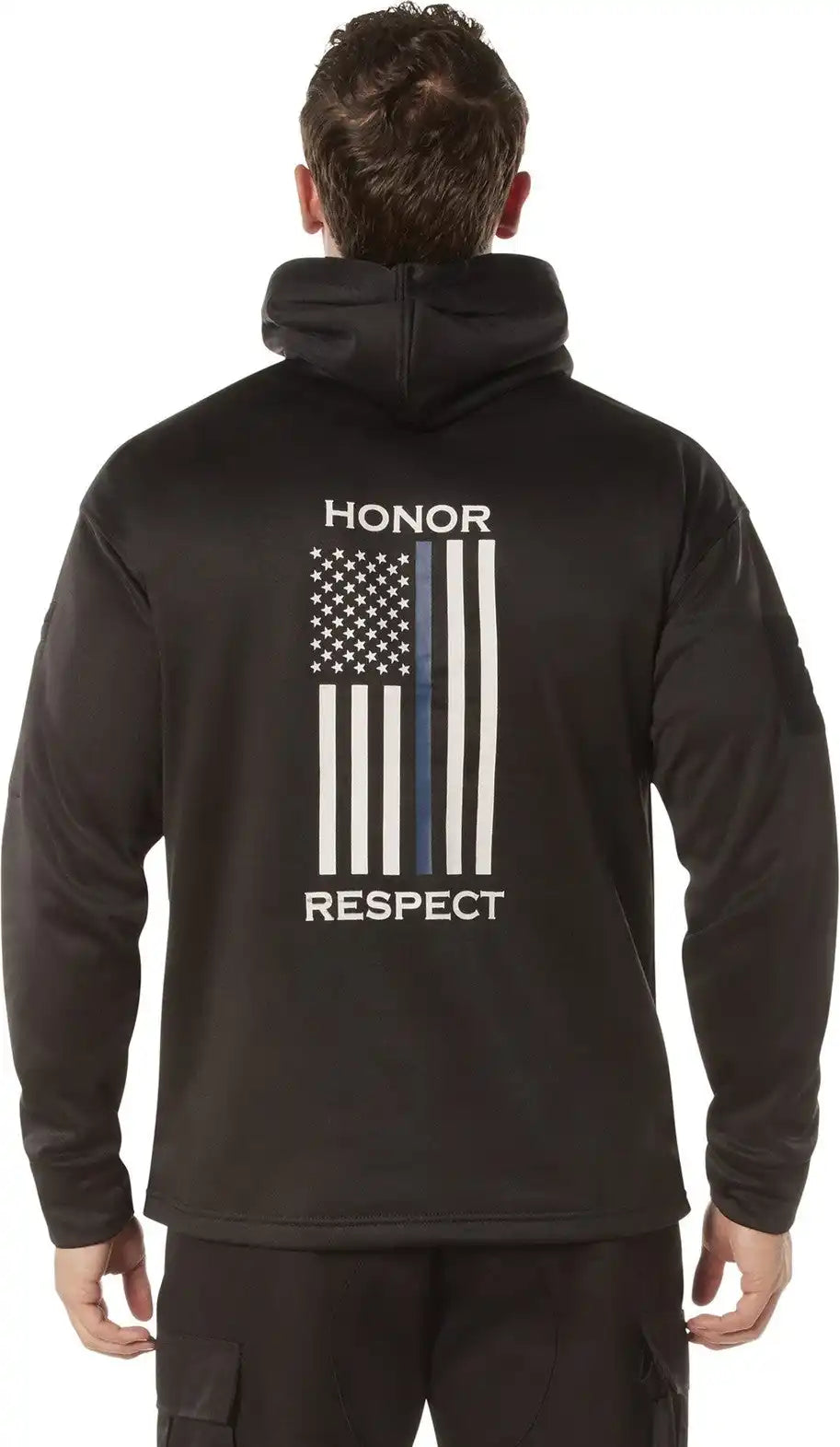 Rothco Honor and Respect Thin Blue Line Concealed Carry Hoodie Black