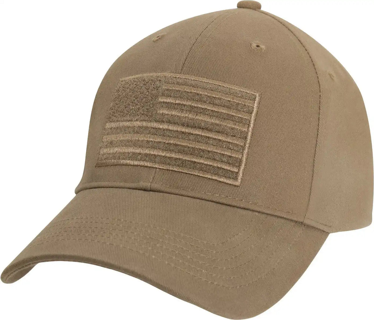 Rothco Hook &amp; Loop U.s. Flag Low Profile Cap Coyote Brown / one Size