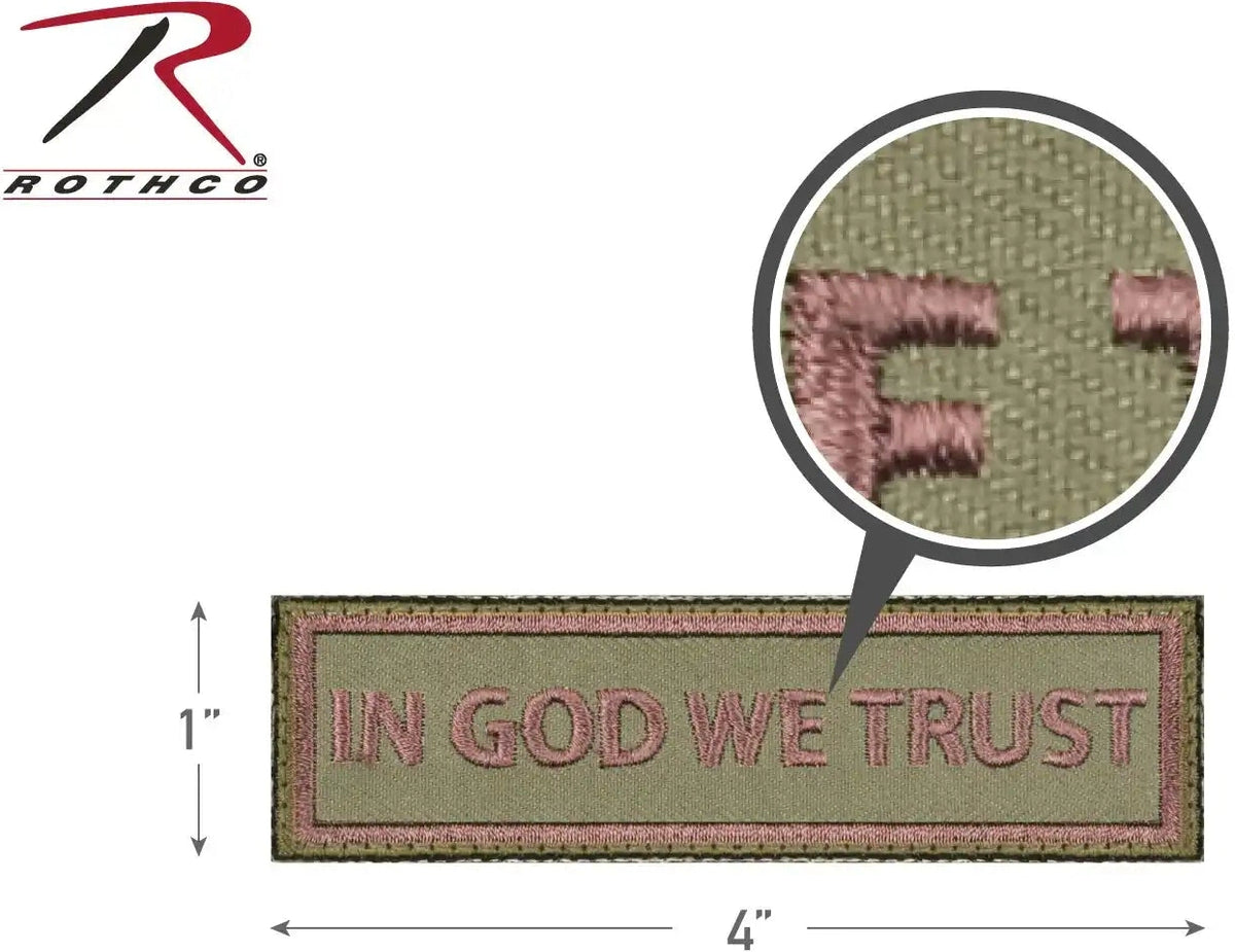 Rothco in God we Trust Morale Patch Olive Drab / Tan / one Size