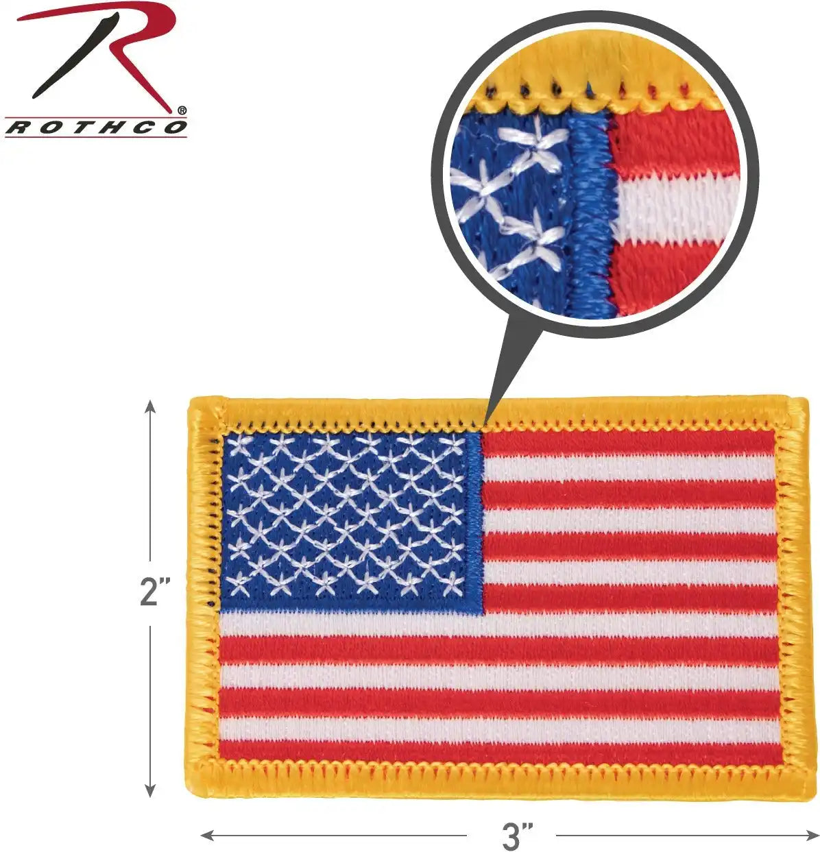 Rothco Iron on / Sew Embroidered us Flag Patch