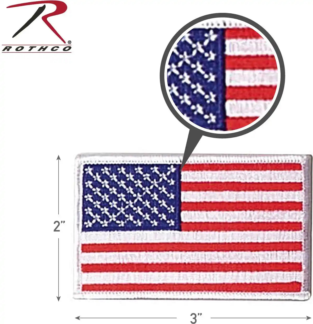 Rothco Iron on / Sew Embroidered us Flag Patch