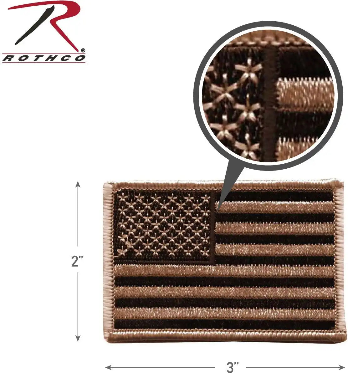 Rothco Iron on / Sew Embroidered us Flag Patch