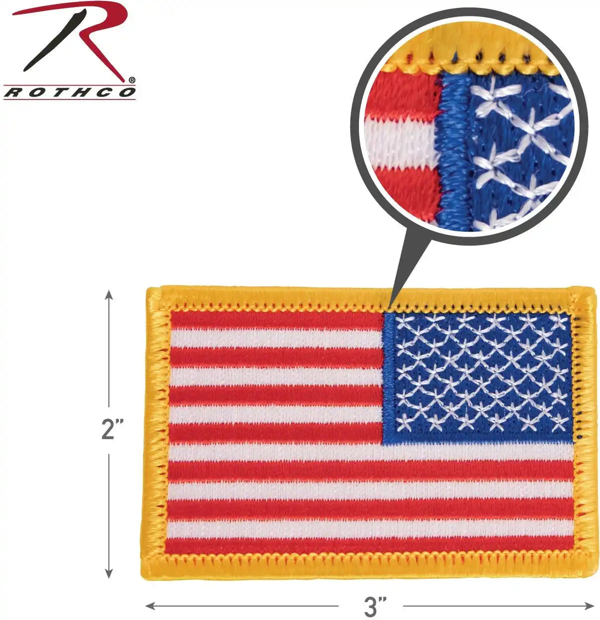 Rothco Iron on / Sew Embroidered us Flag Patch