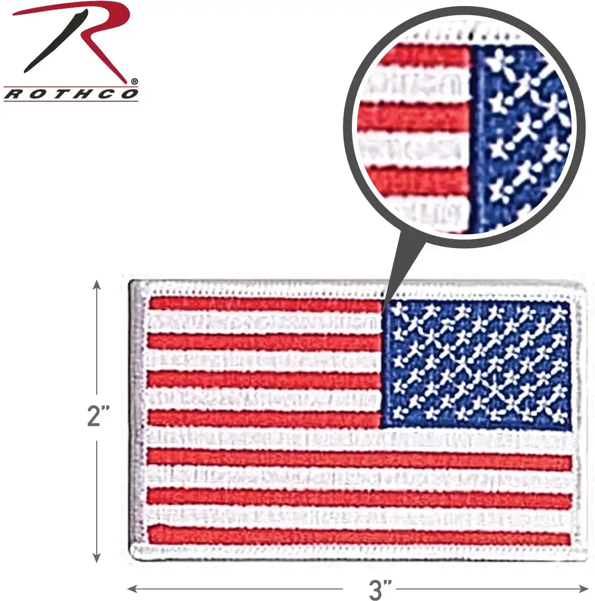 Rothco Iron on / Sew Embroidered us Flag Patch