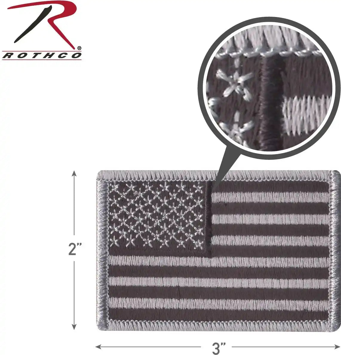 Rothco Iron on / Sew Embroidered us Flag Patch