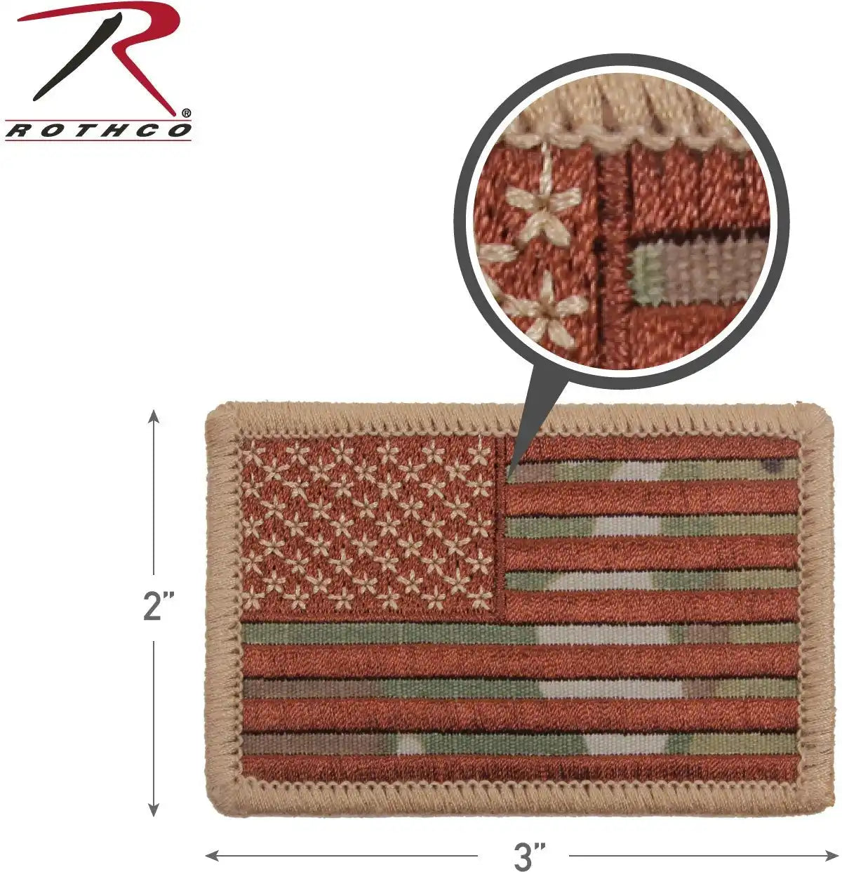 Rothco Iron on / Sew Embroidered us Flag Patch