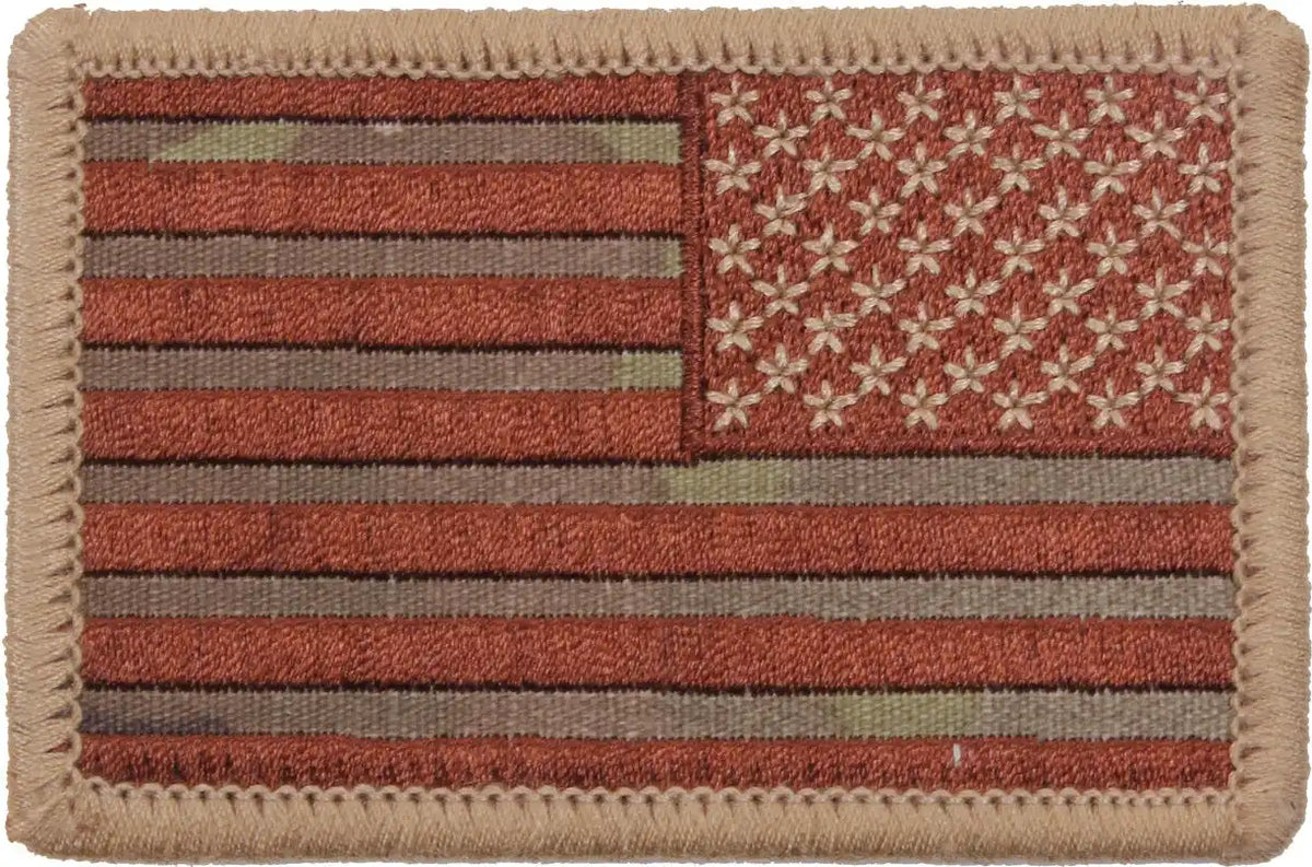 Rothco Iron on / Sew Embroidered us Flag Patch Multicam / Reverse