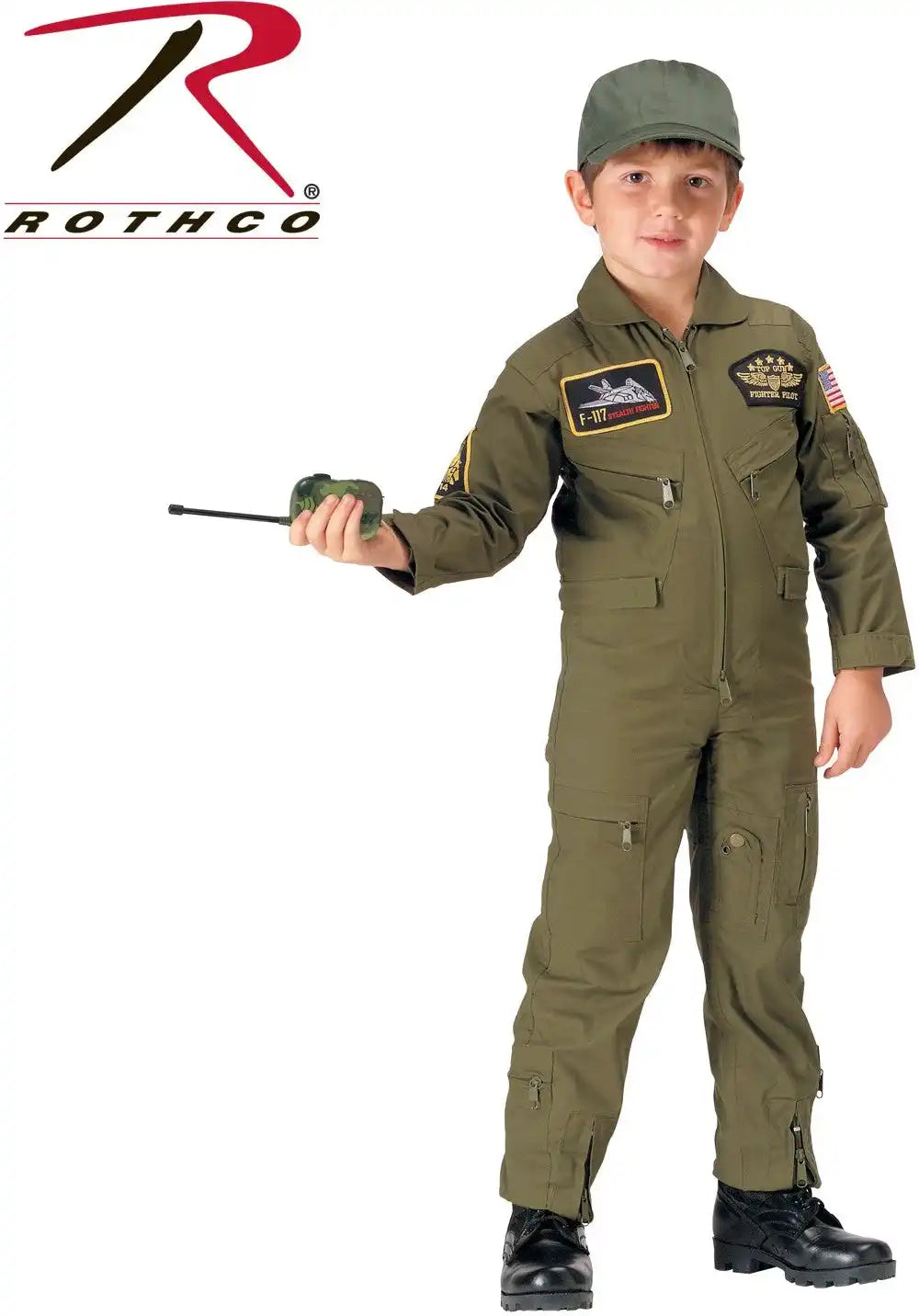 Rothco Kid’s Flight Coverall with Patches Olive Drab