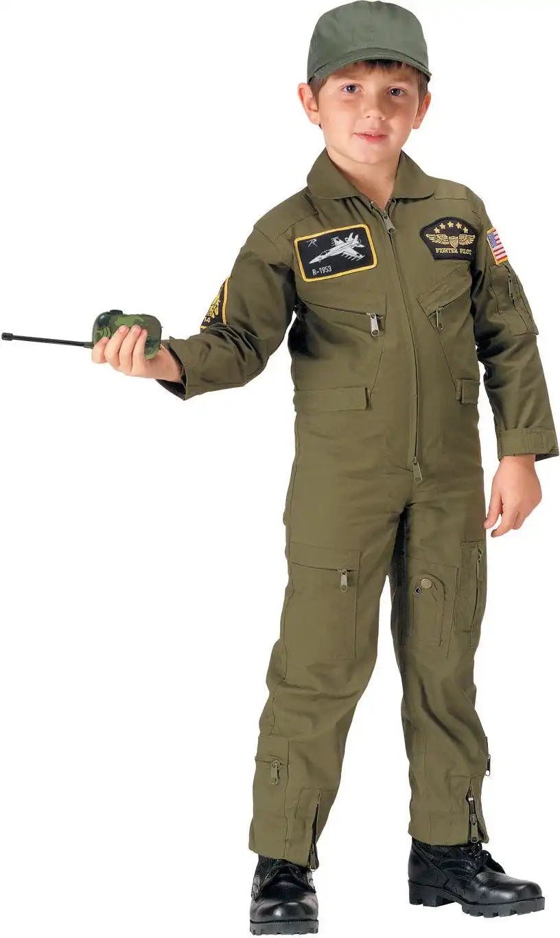Rothco Kid’s Flight Coverall with Patches Olive Drab