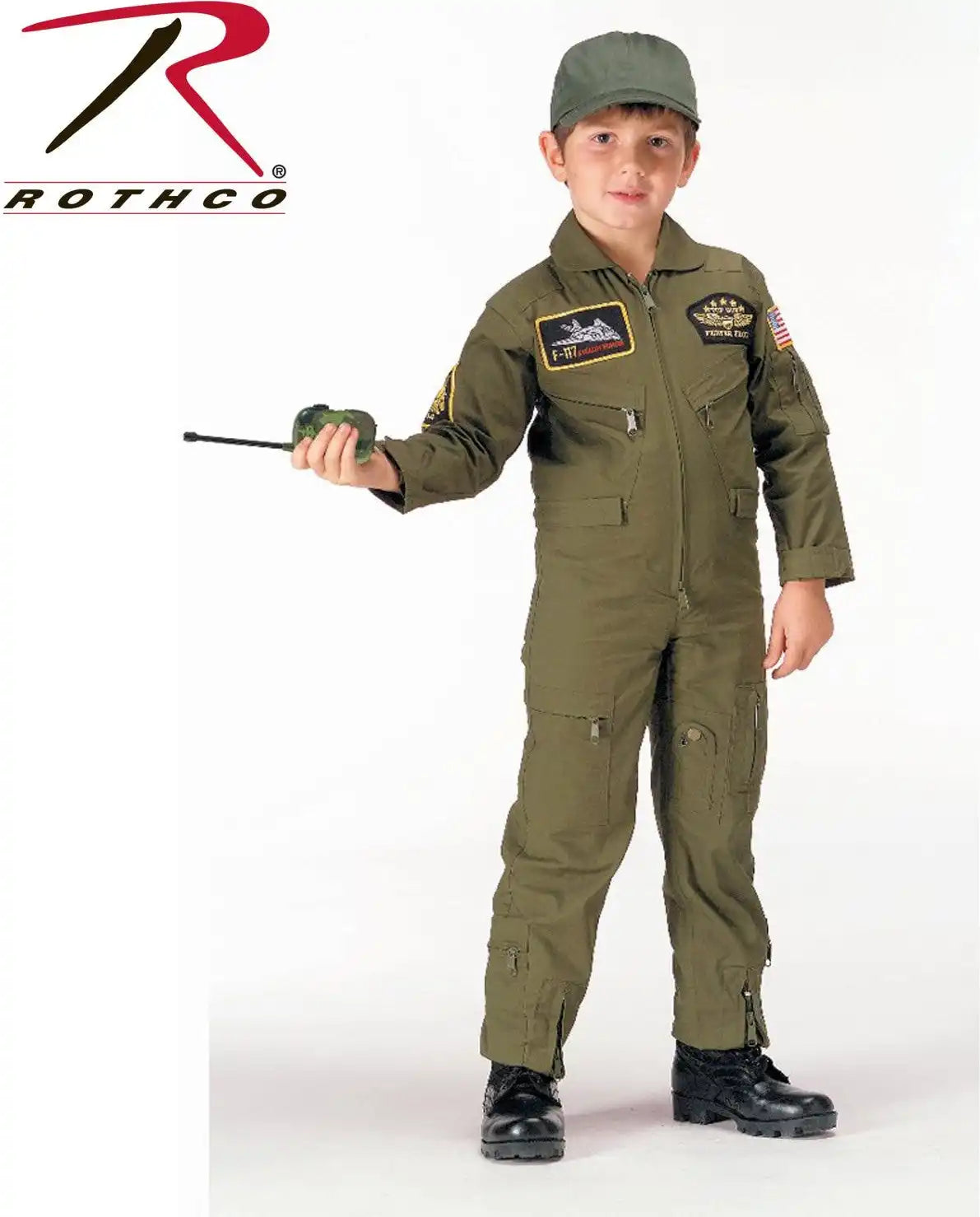 Rothco Kid’s Flight Coverall with Patches Olive Drab