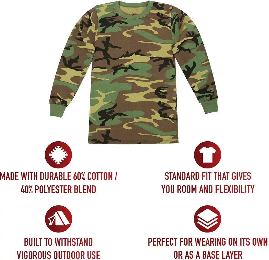 Rothco Kids Long Sleeve Camo t Shirt