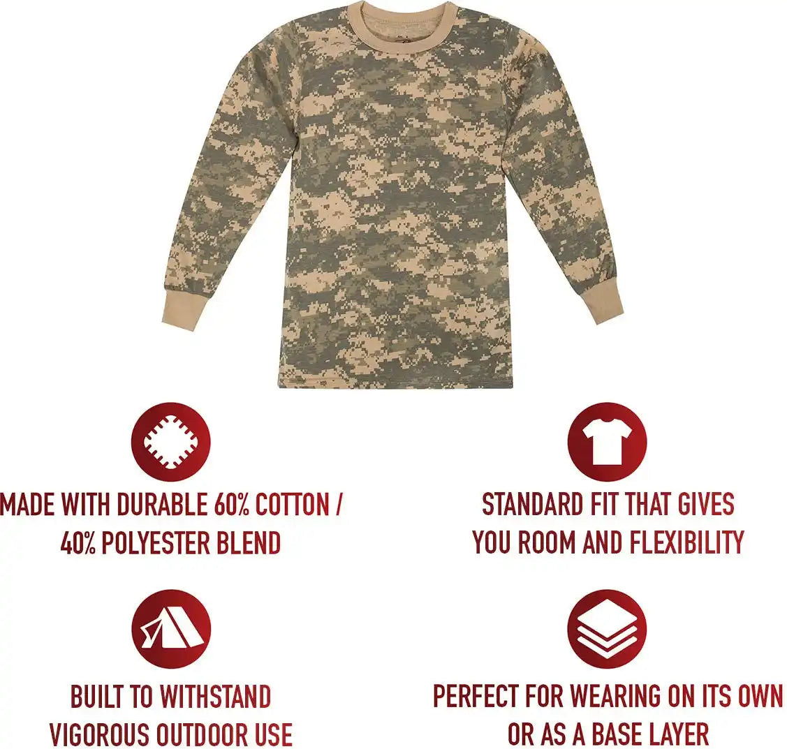 Rothco Kids Long Sleeve Camo t Shirt