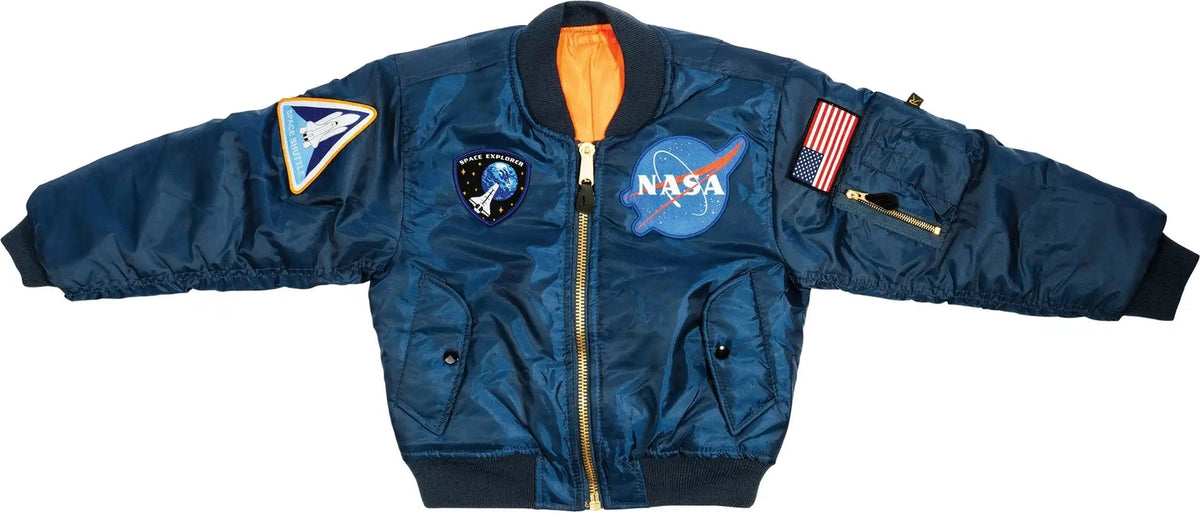 Rothco Kids Nasa Ma 1 Flight Jacket Navy Blue / s