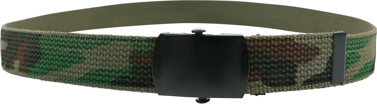 Rothco Kid’s Reversible Web Belt Woodland Camo / Olive Drab