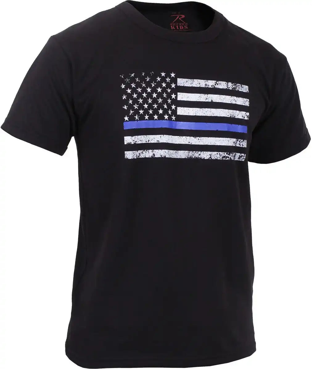 Rothco Kids Thin Blue Line us Flag t Shirt