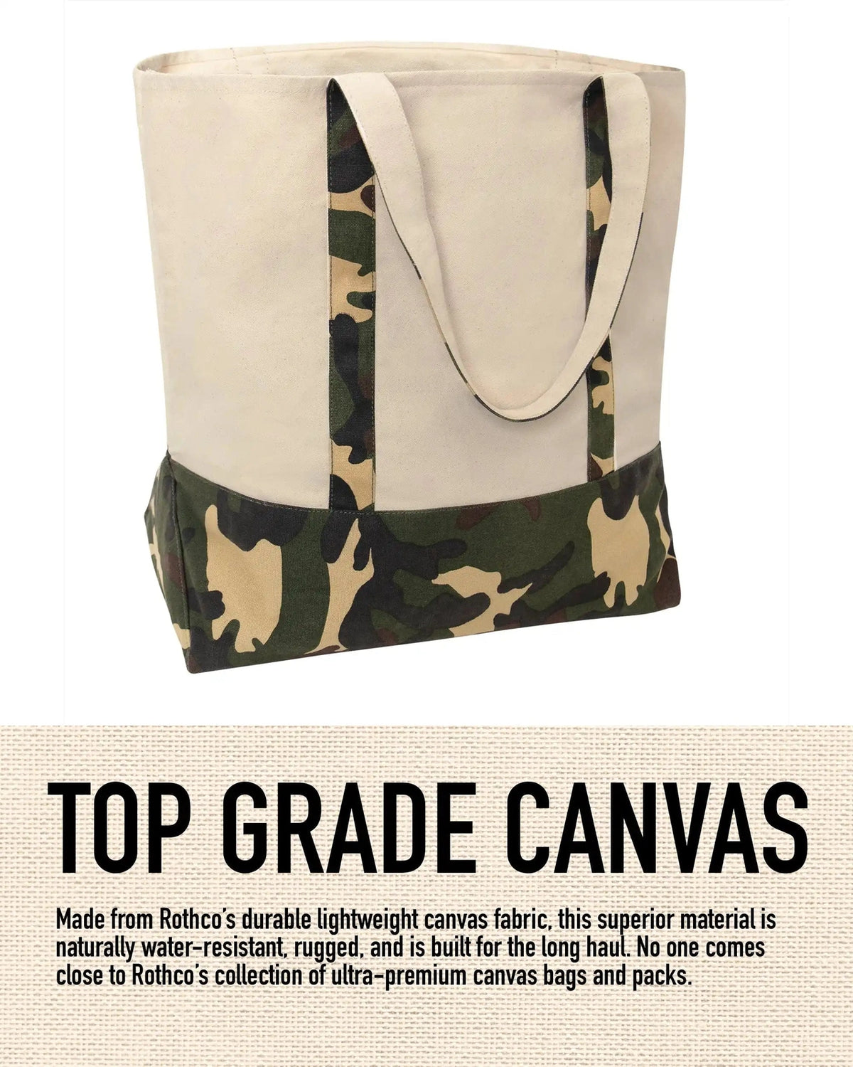 Rothco Large Camo Canvas Tote Bag Natural / one Size
