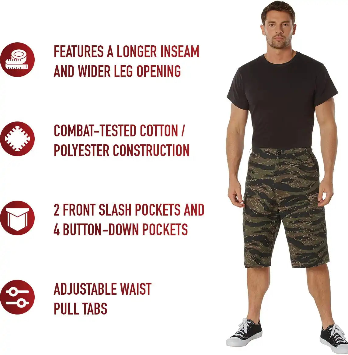 Rothco Long Length Camo Bdu Shorts