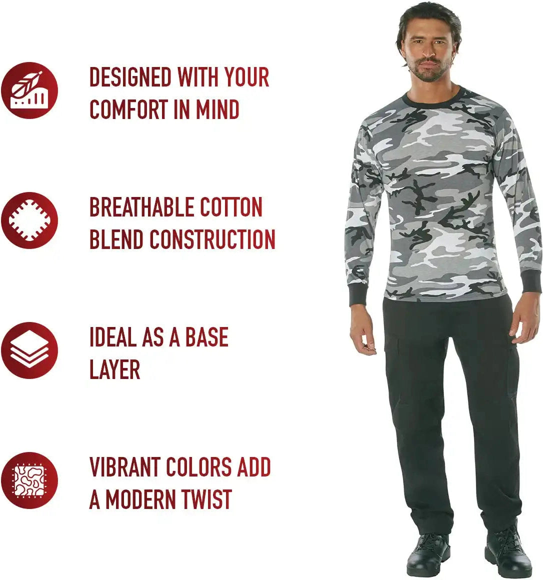Rothco Long Sleeve Color Camo t Shirt