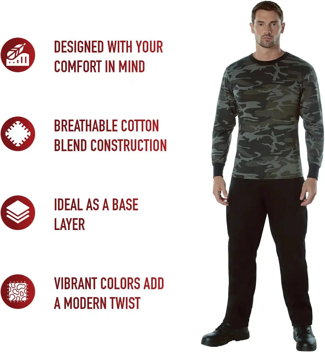 Rothco Long Sleeve Color Camo t Shirt