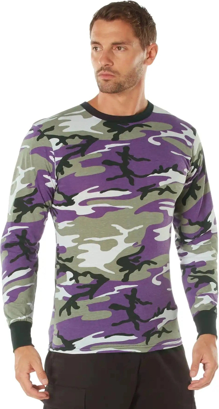 Rothco Long Sleeve Color Camo t Shirt Ultra Violet / s