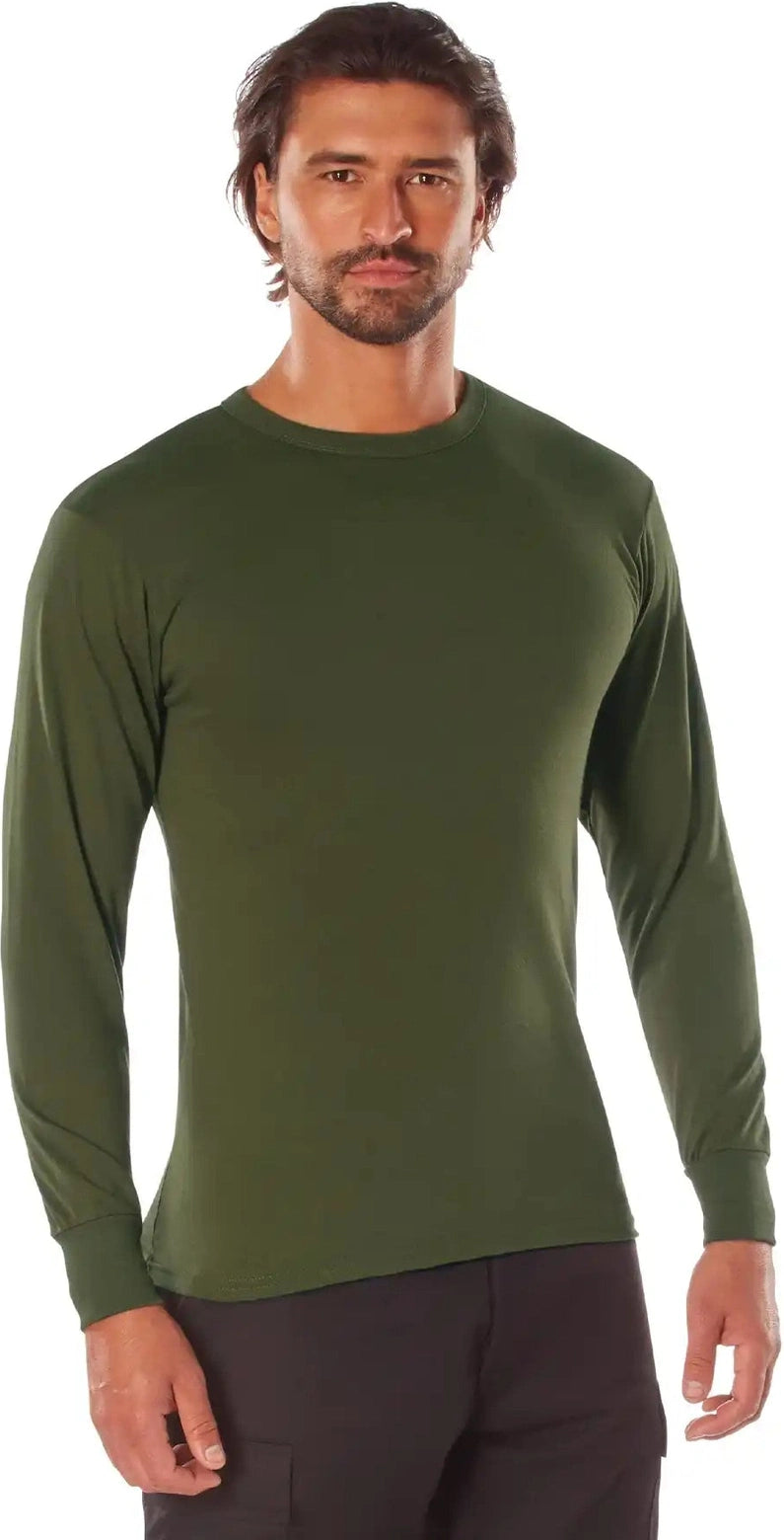 Rothco Long Sleeve Solid t Shirt Olive Drab / s