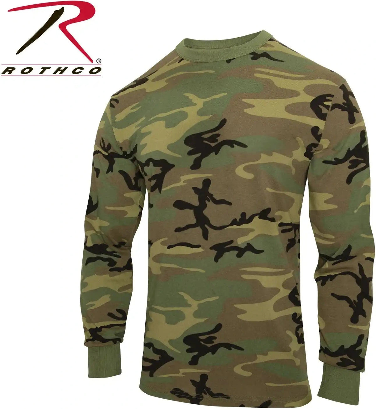 Rothco Long Sleeve Vintage t Shirt Woodland Camo / s