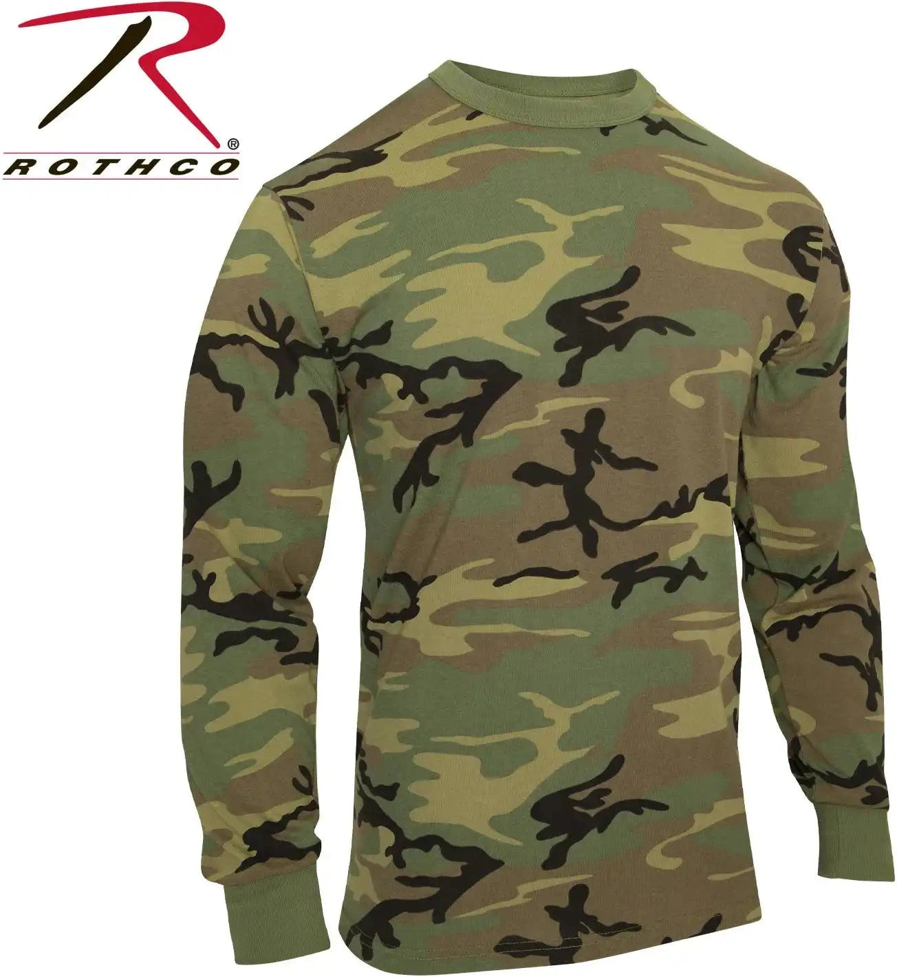 Rothco Long Sleeve Vintage t Shirt Woodland Camo / s