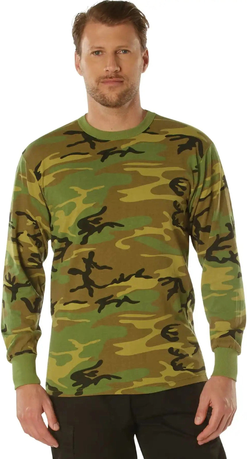 Rothco Long Sleeve Vintage t Shirt Woodland Camo / s