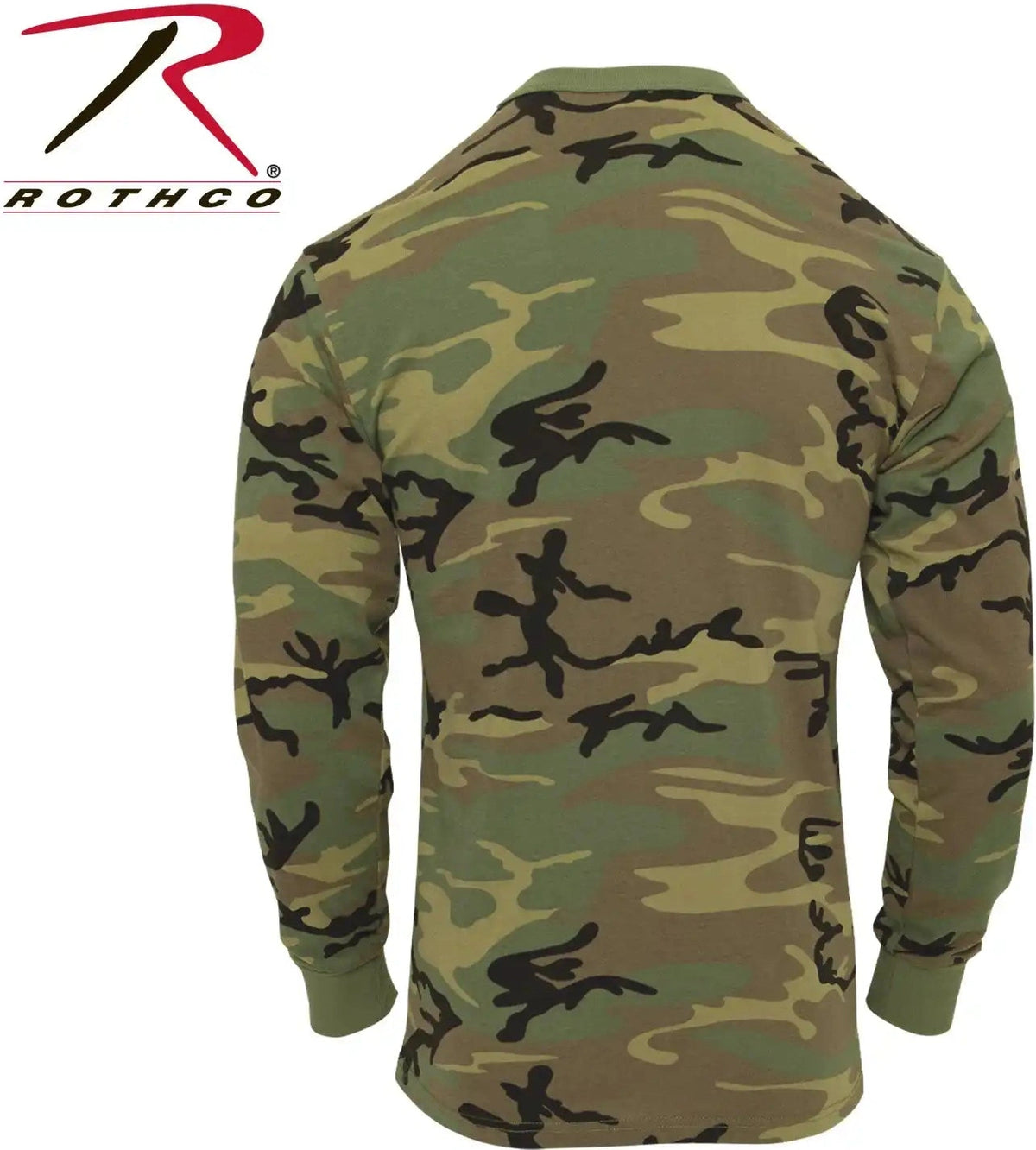 Rothco Long Sleeve Vintage t Shirt Woodland Camo / s