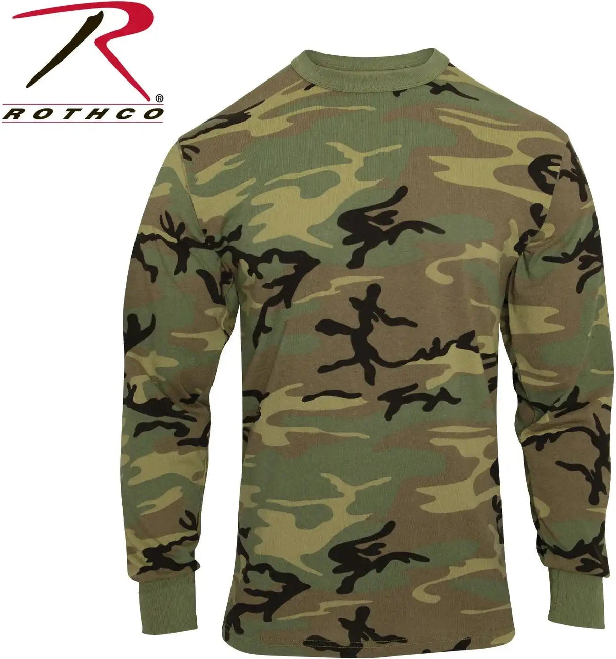 Rothco Long Sleeve Vintage t Shirt Woodland Camo / s