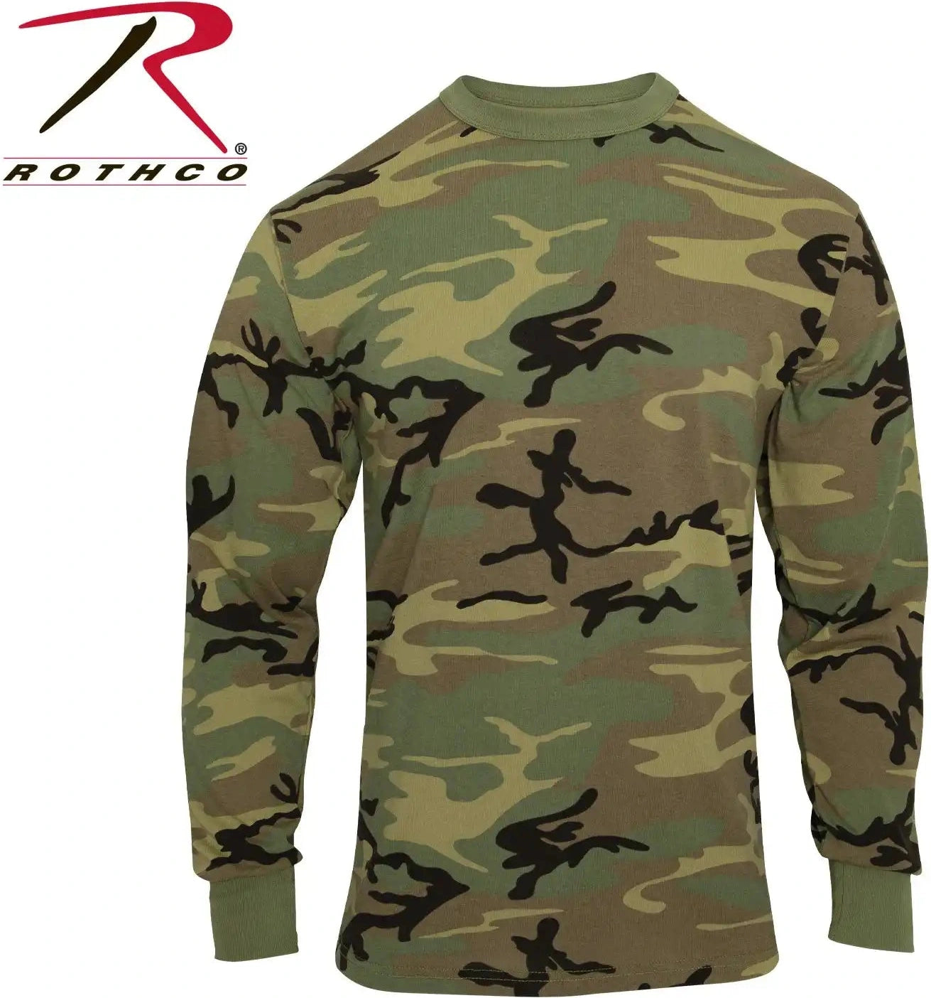 Rothco Long Sleeve Vintage t Shirt Woodland Camo / s