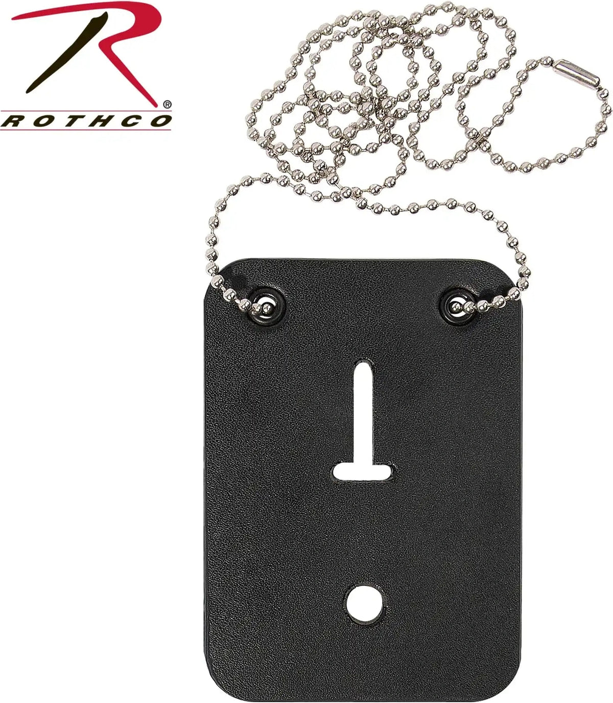 Rothco Low Profile Leather Badge Holder with Chain