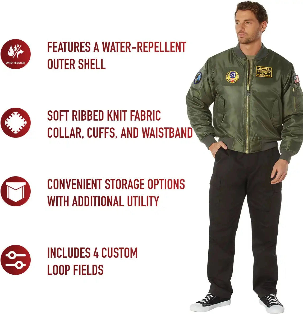 Rothco Ma 1 Flight Jacket with Patches