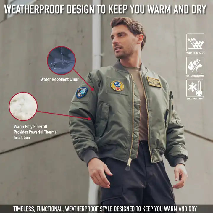 Rothco Ma 1 Flight Jacket with Patches