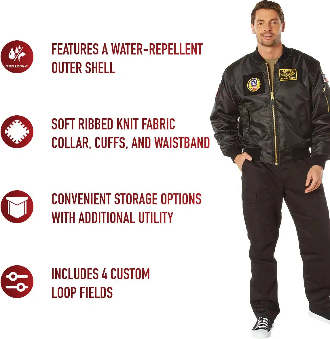 Rothco Ma 1 Flight Jacket with Patches