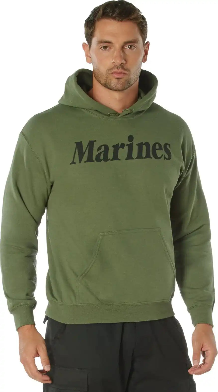 Rothco Marines Pullover Hooded Sweatshirt - Olive Drab / s