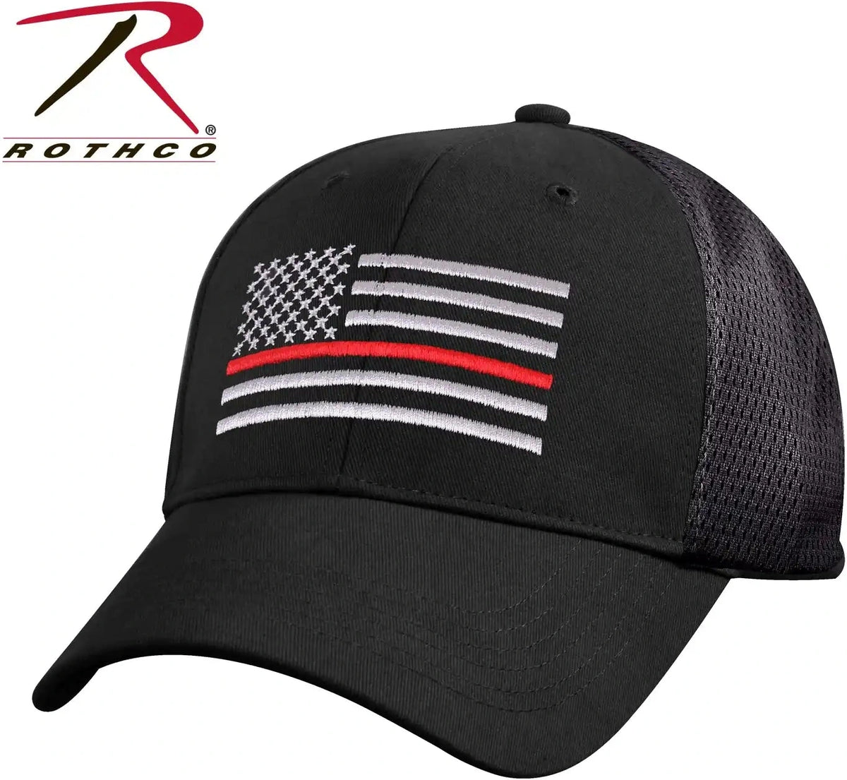 Rothco Mesh Back Thin Red Line Tactical Cap Black / one Size