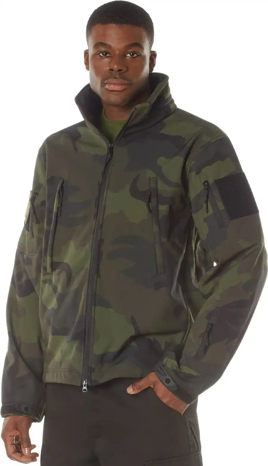Rothco Midnight Camo Special Ops Soft Shell Jacket Woodland / s