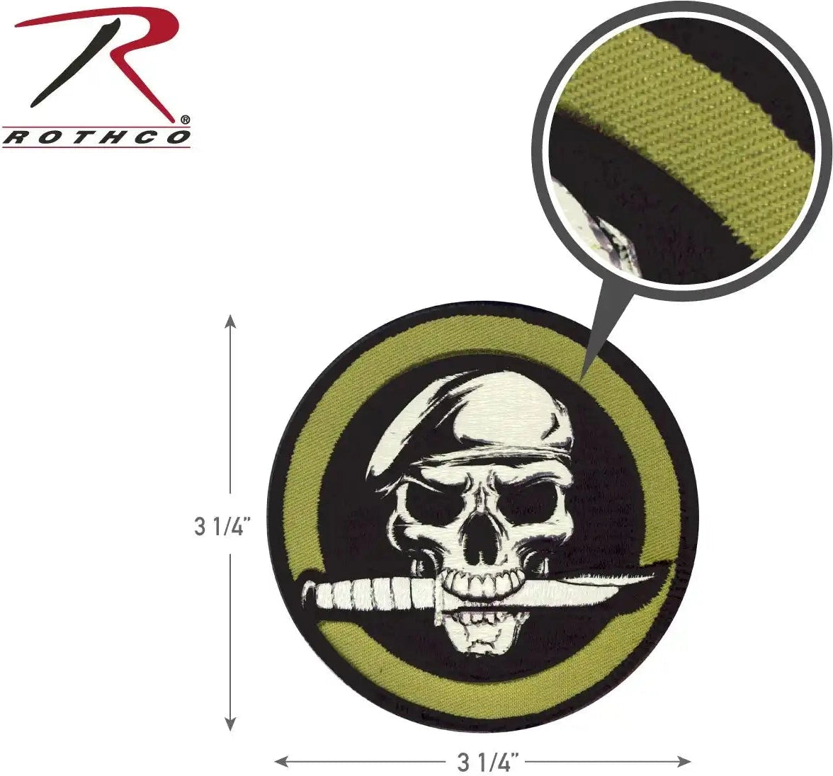 Rothco Military Skull &amp; Knife Morale Patch Bulk Packaging