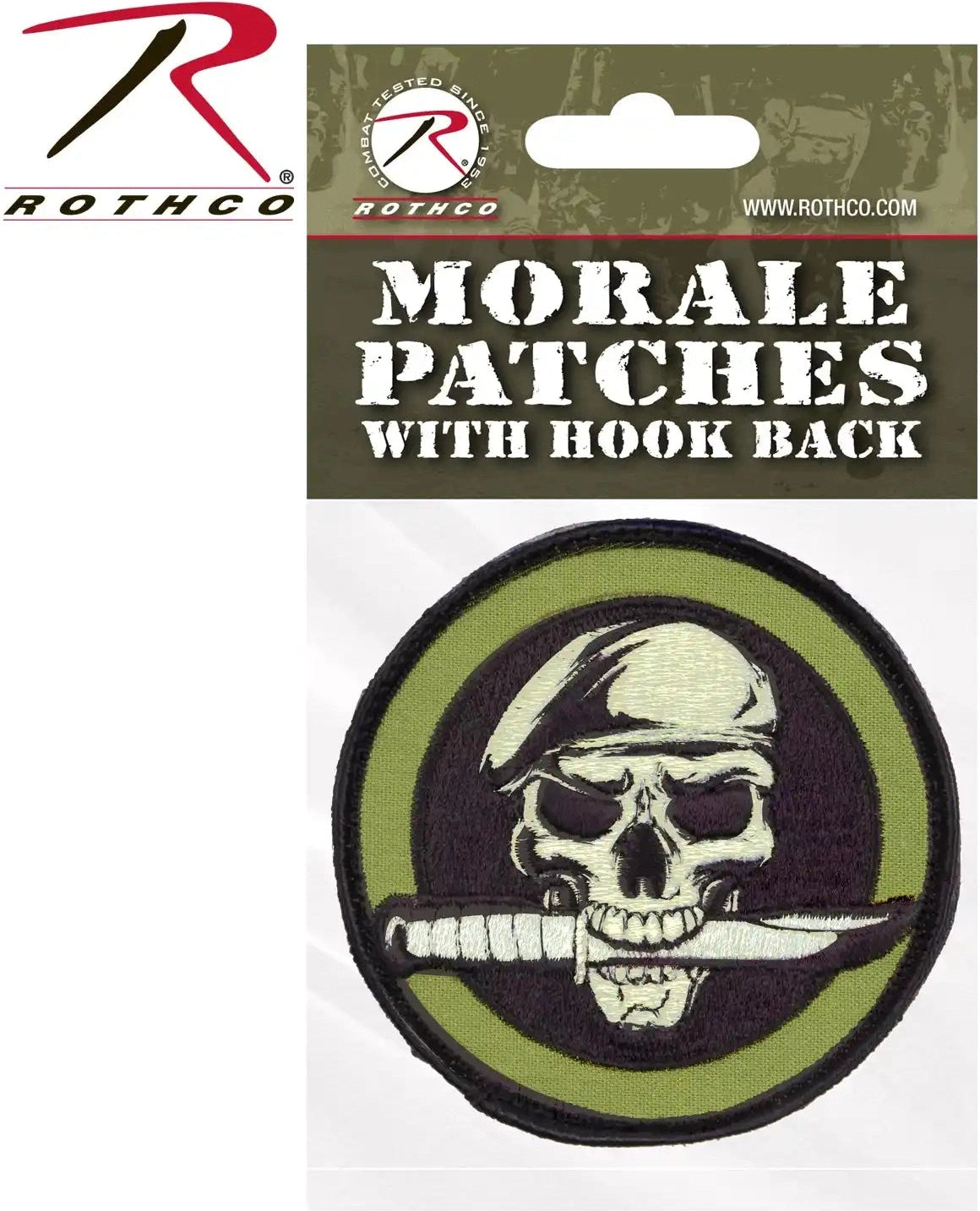 Rothco Military Skull &amp; Knife Morale Patch Bulk Packaging